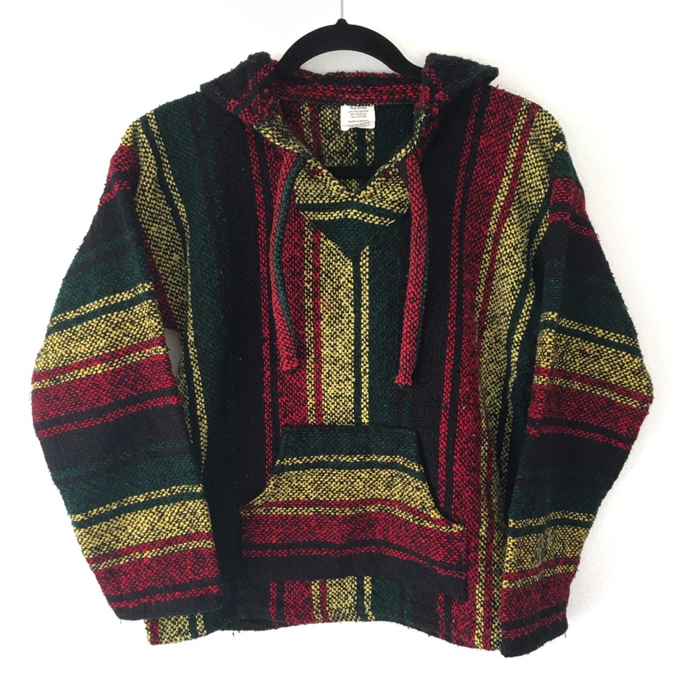 Baja Hoodie Sweater 🔥 Jamaican Rasta Color Block